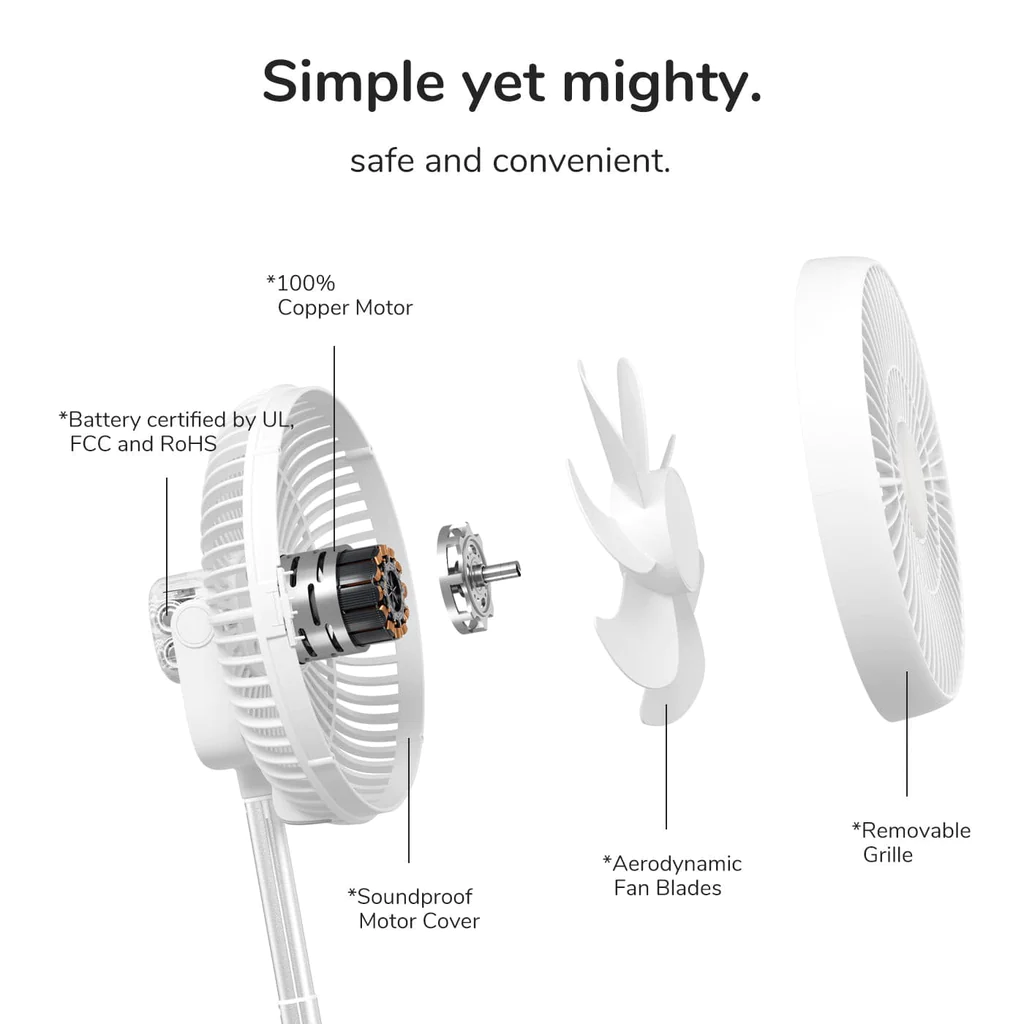 JISULIFE FA37 Retractable Ceiling Fan USB Ceiling Fan